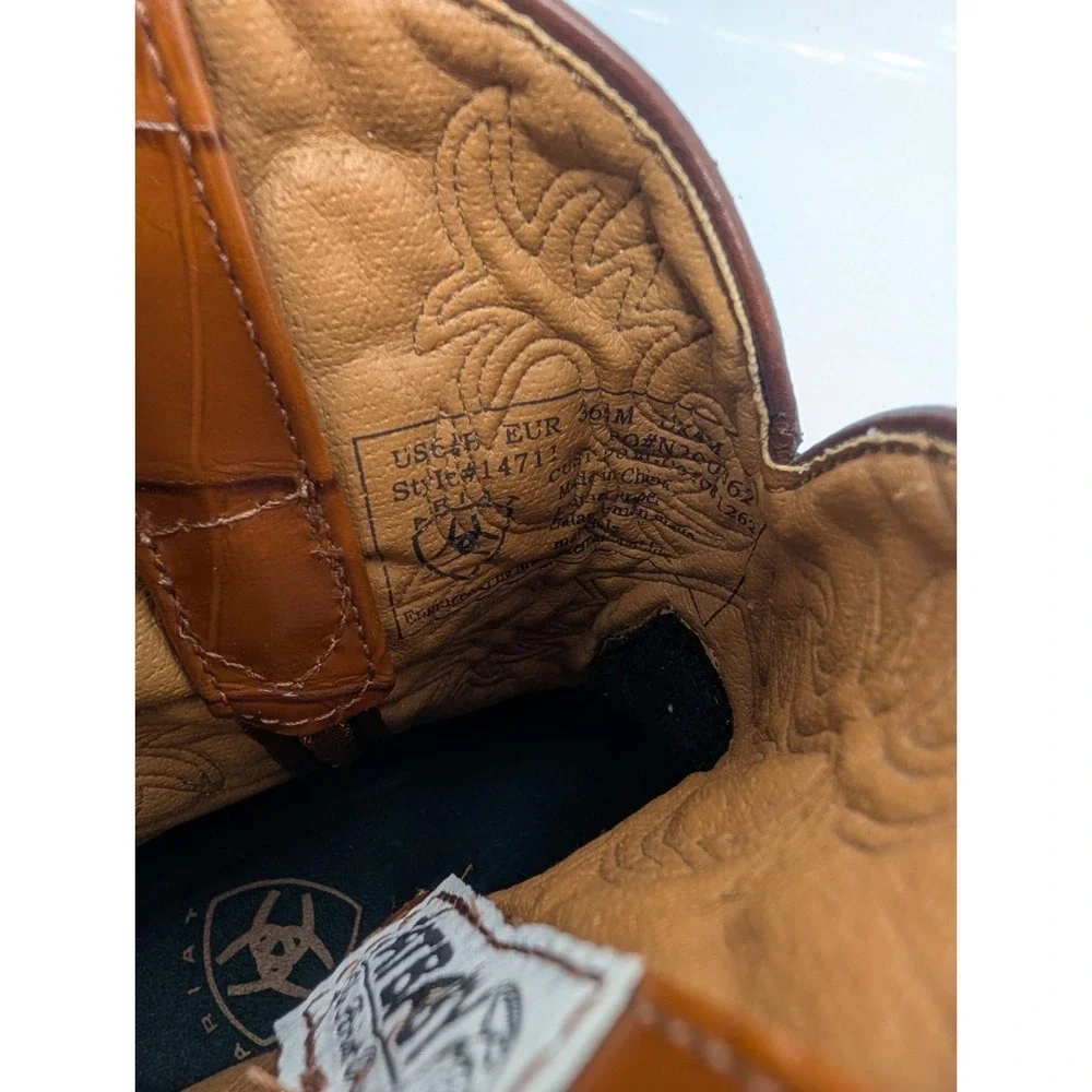 Ariat 🐎Fatbaby Almond Gator Print Western Boots - Ladies 6.5 B *NEW*